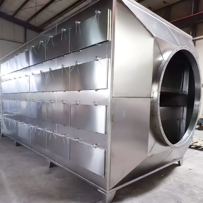 Štruktúra adsorpčnej krabice z nehrdzavejúcej ocele 304 s aktívnym uhlím